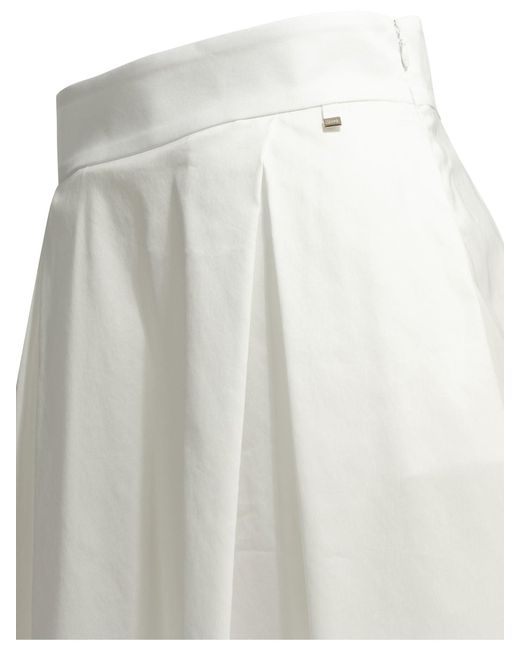 Herno White A-Line Midi Skirt