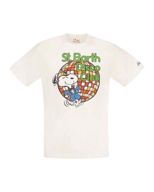 Mc2 Saint Barth Cotton T -shirt Met Snoopy Disco Club Print in het White voor heren
