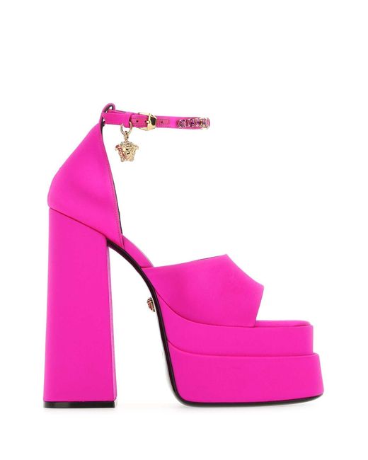 Versace Pink Medusa Aevitas Platform Sandals