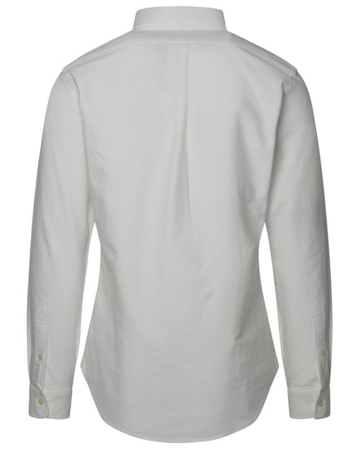 Polo Ralph Lauren Gray Oxford Hemd in weißer Baumwolle