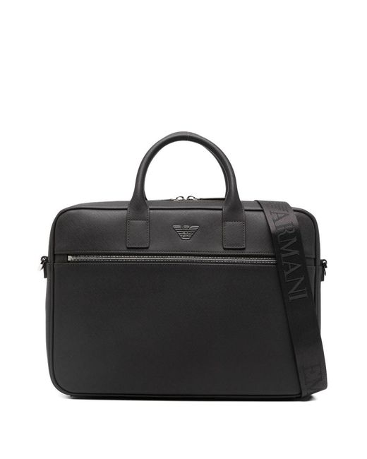 Emporio Armani Black Small Briefcase for men