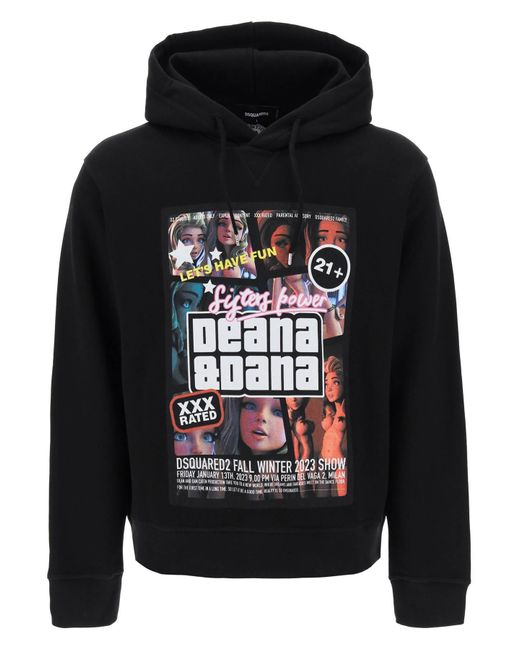 DSquared² Cool Fit Hoodie mit Druck in Schwarz für Herren | Lyst DE