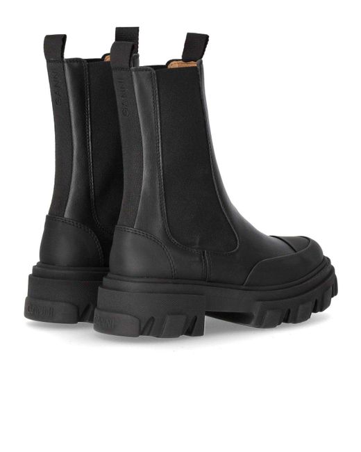 Ganni Black Mid Chelsea Boot