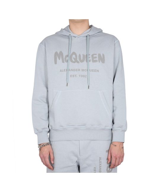 Sudadera con capucha de McQueen de hombre de color Gray