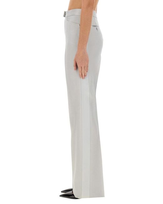 Tom Ford Gray Wide Leg Tuxedo Tailored Pants