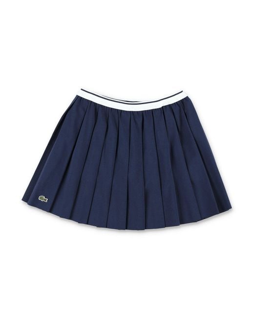 Lacoste Blue Chic Girls Pleated Mini Oxford Skirt