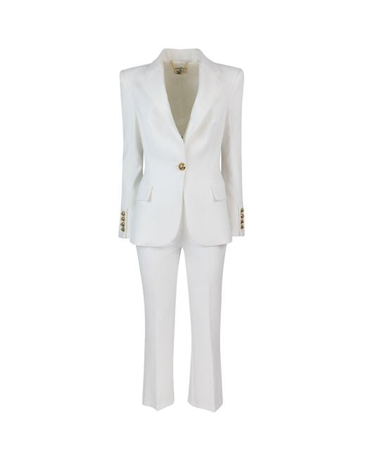 Elisabetta Franchi White Tailleur Monopetto