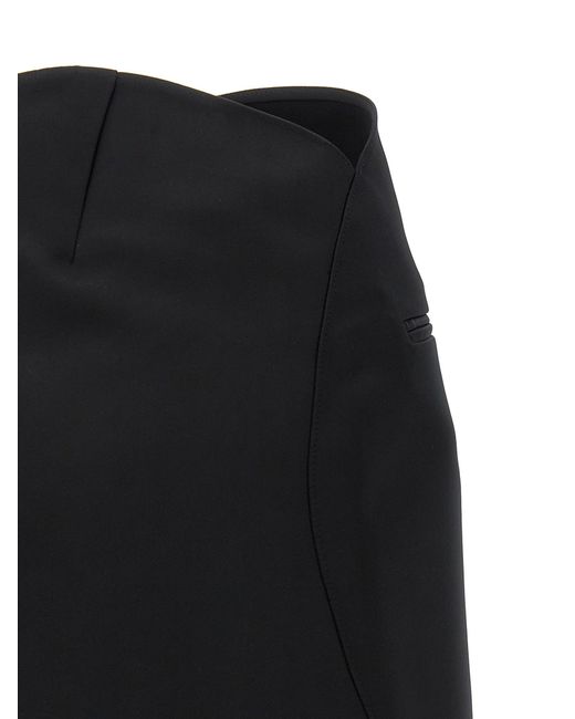 Jupe en satire de cercle des cours Courreges en coloris Black