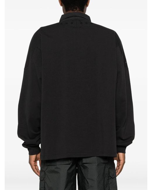 Roa Black Astrio Long Sleeve Polo