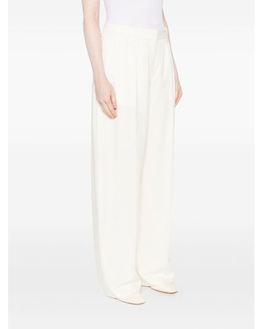 Pantalon À Design Plissé Totême  en coloris White