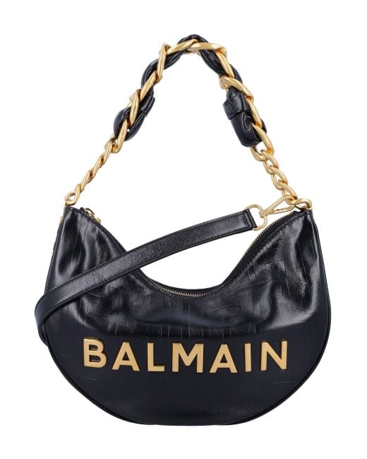 Balmain Blue 1945 Soft Moon Bag