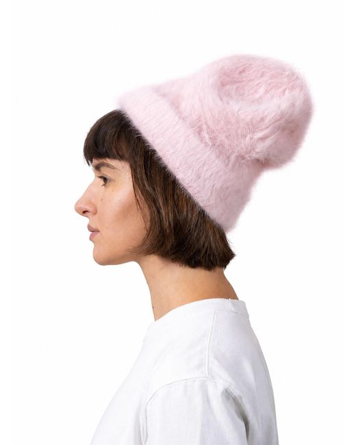 LA ROSE Angora Muts Wit in het White