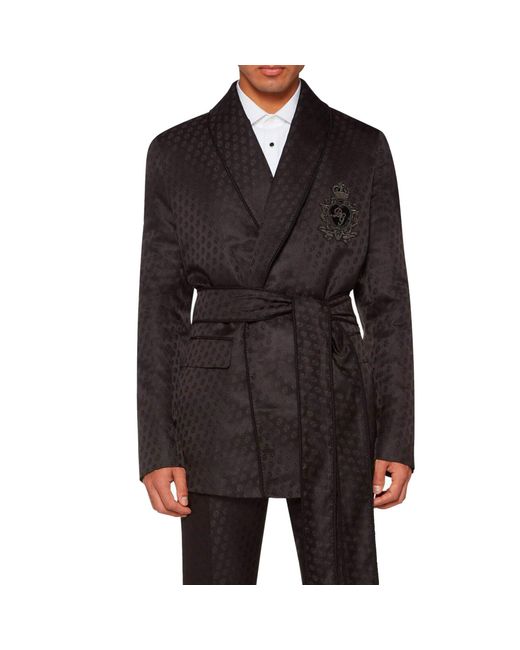 Dolce & Gabbana Black Jacquard Tuxedo Jacket for men