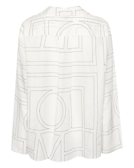 Totême White Monogram Logo Blouse