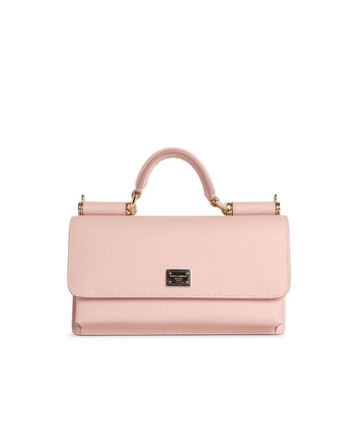 Dolce & Gabbana Pink Mini 'Bag' Calf Leather 'Dauphine'