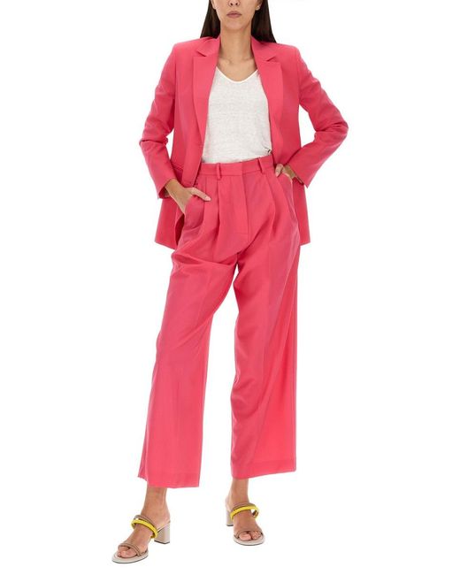 Alysi Red Single-Breasted Jacket