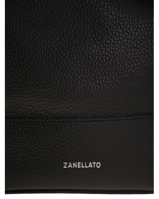 Zanellato Black Monda' Leather Bucket Bag