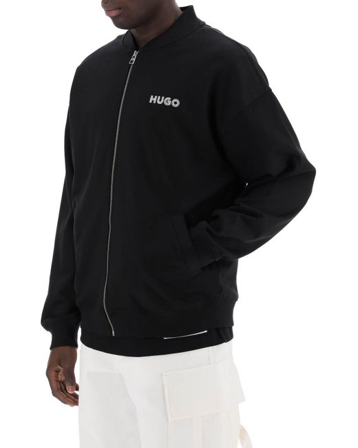 HUGO Geborduurd Logo Sweatshirt Door in het Black voor heren