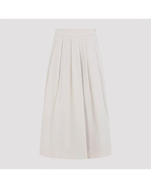 Peserico White Midi Taffetas Skirt