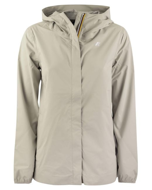 Marguerite chaqueta con capucha estirada K-Way de color Gray