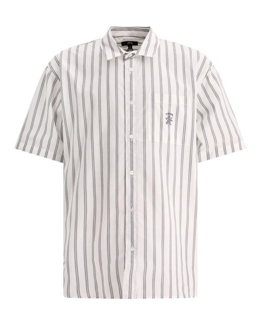 Stussy White Striped Shirt for men