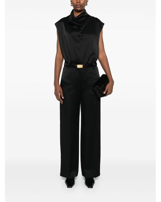 Totême Black Sleeveless Top With Boxy Silhouette