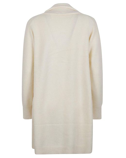 C.t. Plage White V Neck Wool Cardigan