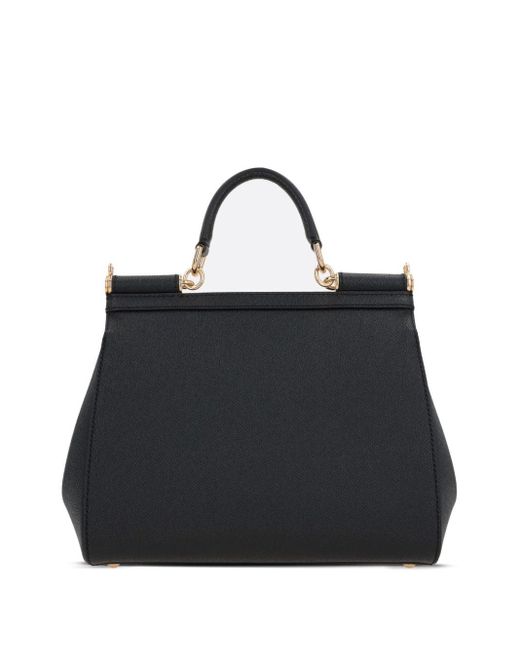 Dolce & Gabbana Sicily Grote Lederen Handtas in het Black