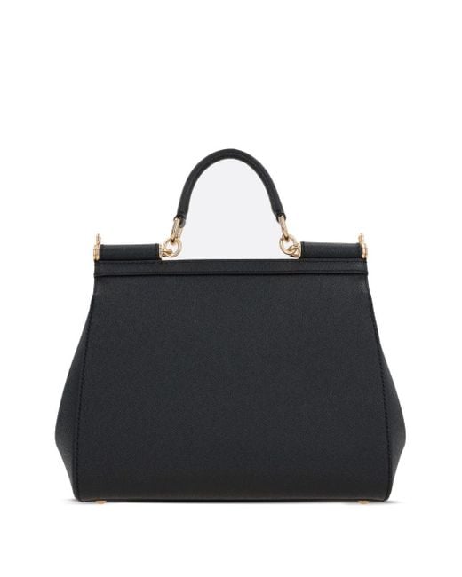 Dolce & Gabbana Black Sicily Large Leather Handbag