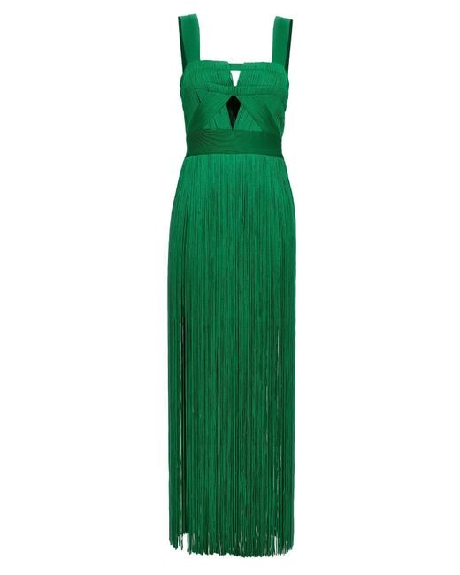 Vestido con flecos de Hervé Léger de color Green