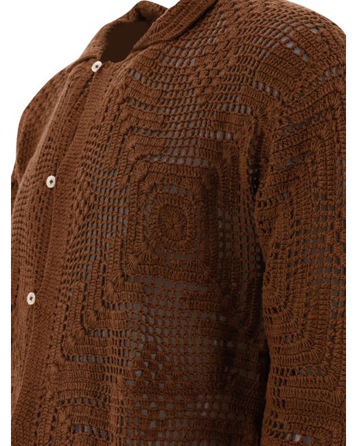 Overdye Crochet Camisa Bode de color Brown