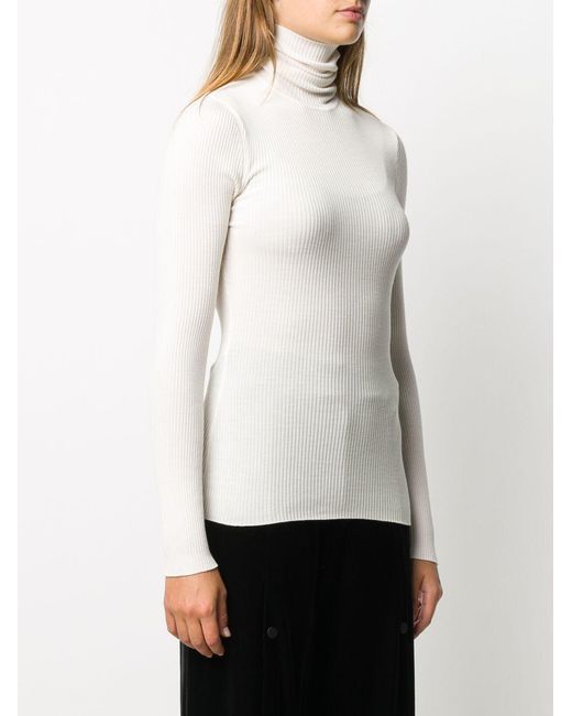 Wolford White Wool Turtle-Neck Sweater