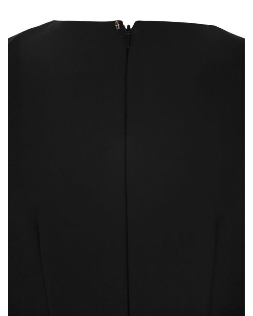 Vestido Colomba en tela de algodón doble Sportmax de color Black