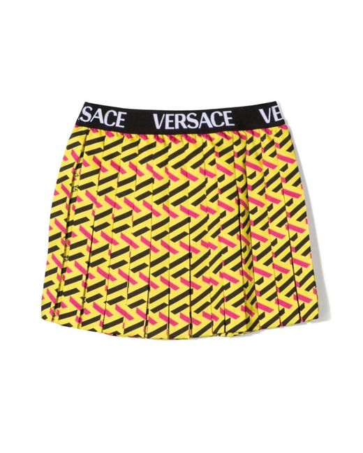 Versace Yellow Skirt Twill Monogram + Elastico Logo