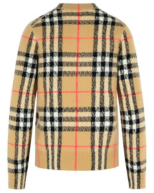 Burberry Multicolor 'Constance Check' Beige Cashmere und Wollpullover