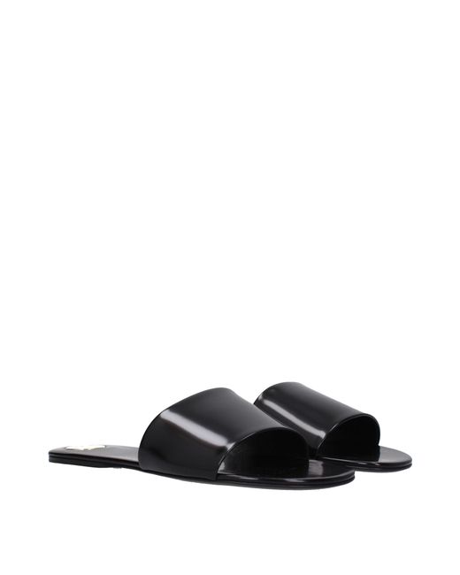 Saint Laurent Black Slippers And Clogs Carlyle Leather