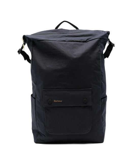 Barbour Black Transport Foldover Backpack