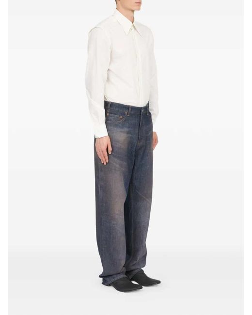 MM6 by Maison Margiela Blue Faded Effect Jeans