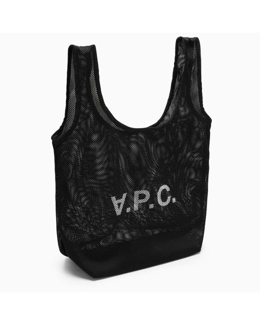 A.P.C. Black Mesh Handbag for men