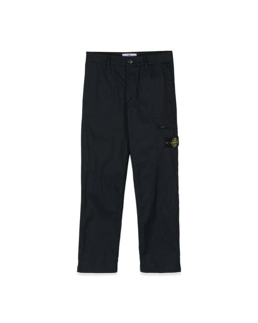 Stone Island Black Regular Pants for men