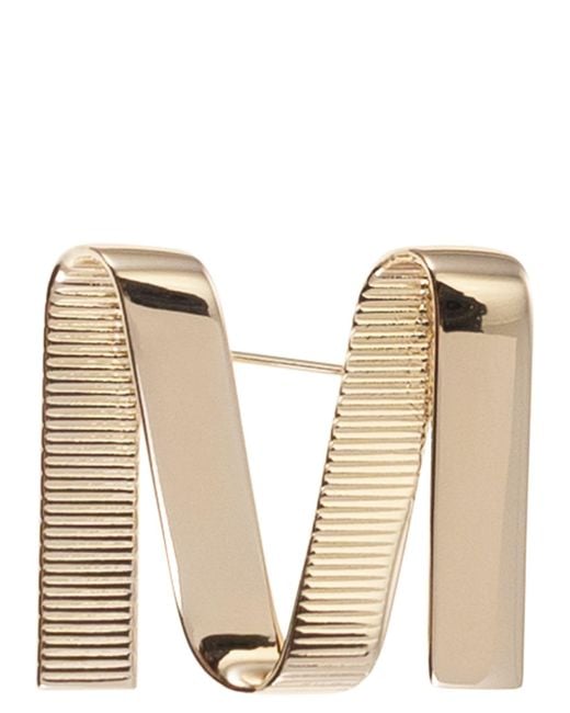 Max Mara Natural Mgrosgrainpin Metal M Pin