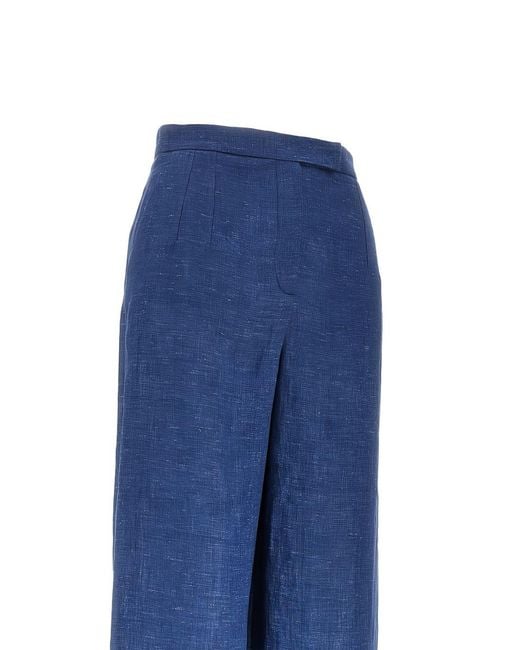 Emporio Armani Blue Linen Trousers