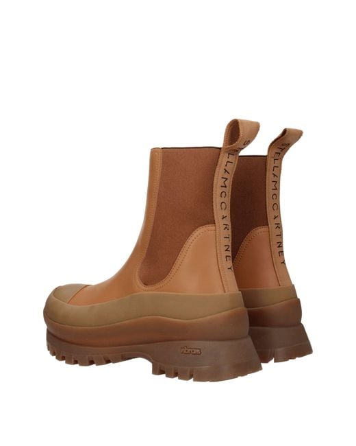 Stella McCartney Brown Stivaletti Vibram Donna Eco Pelle Marrone/Biscotto for men