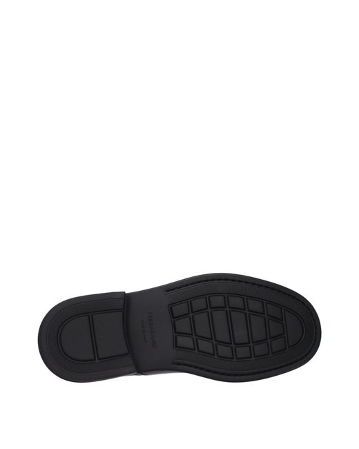 Ferragamo Black Derby Camden Leather