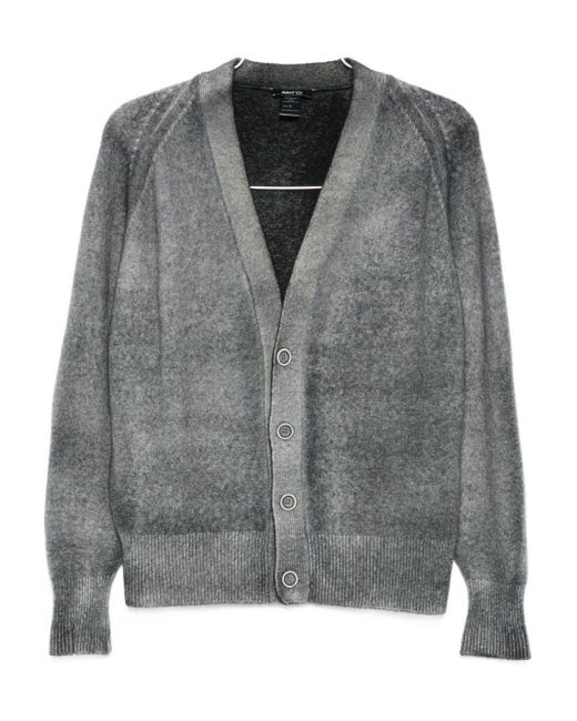 Avant Toi Gray Strickjacke aus Wolle und Kaschmir mit V-Ausschnitt
