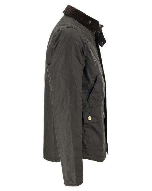Barbour Black Reelin Waxed Cotton Jacket for men