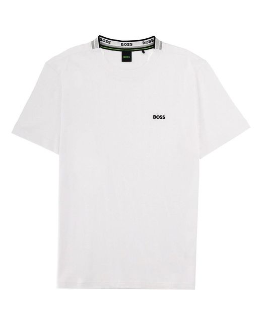 Boss White T Shirt Con Logo