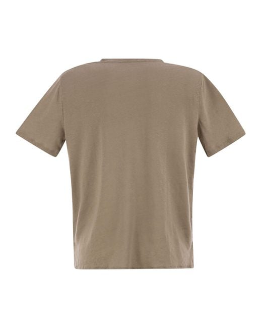 Majestic Gray Linen Crew-Neck T-Shirt