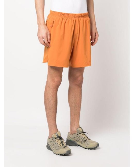 Nike Orange Embroidered-logo Track Shorts for men