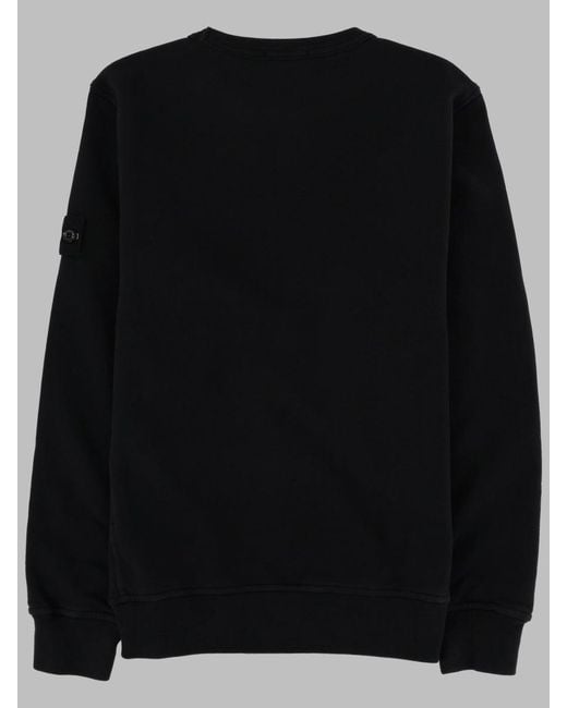 Stone Island Black Felpa Con Logo "Patch"